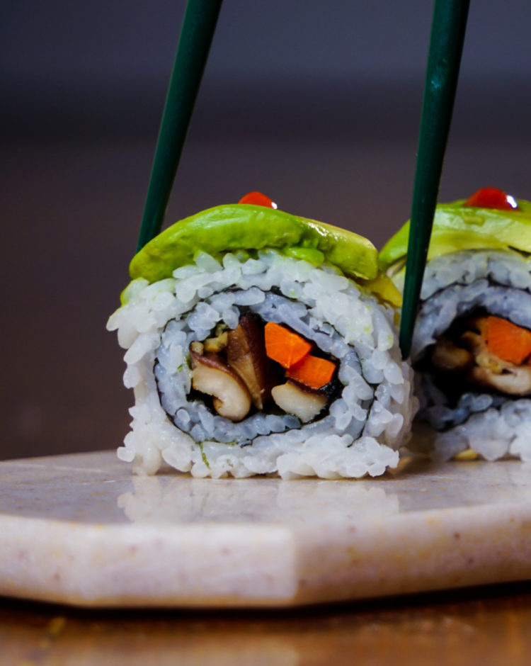 Shiitake Mushroom & Carrot Sushi - Our Wandering Kitchen